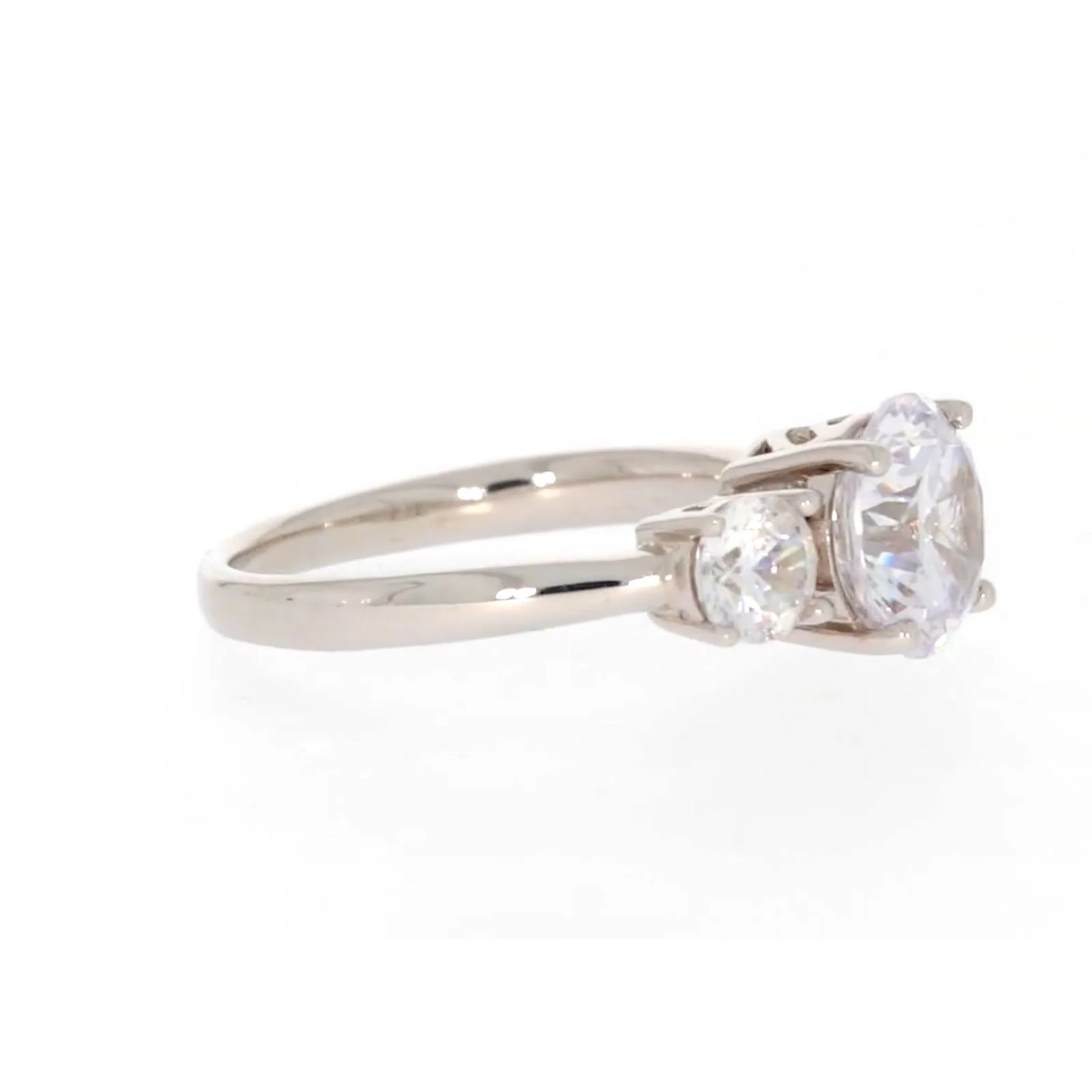 Sterling Silver Cubic Zirconia Trilogy Ring - Image 62