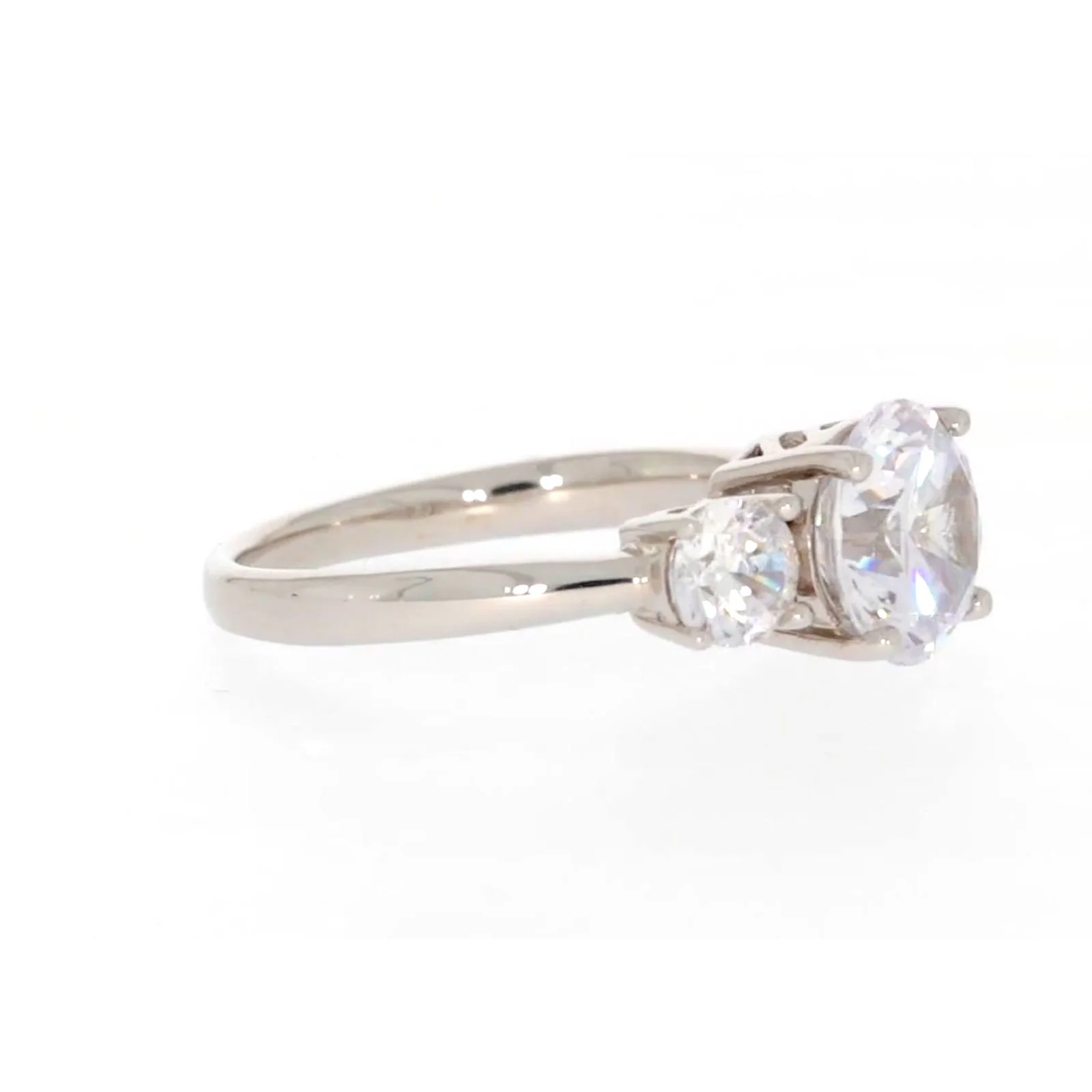Sterling Silver Cubic Zirconia Trilogy Ring - Image 63