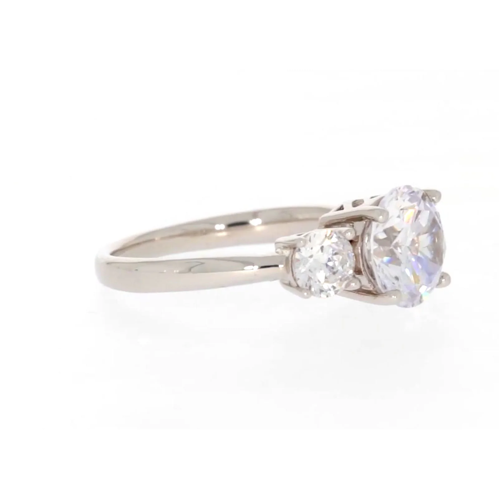 Sterling Silver Cubic Zirconia Trilogy Ring - Image 64