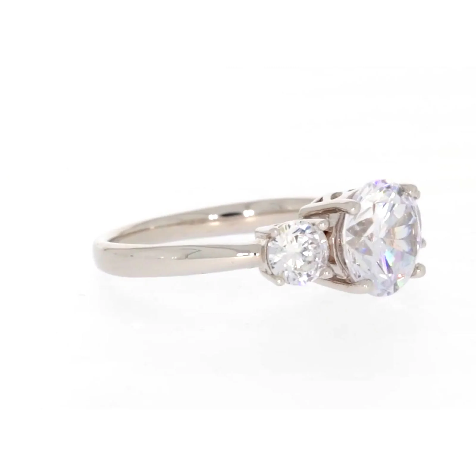 Sterling Silver Cubic Zirconia Trilogy Ring - Image 65