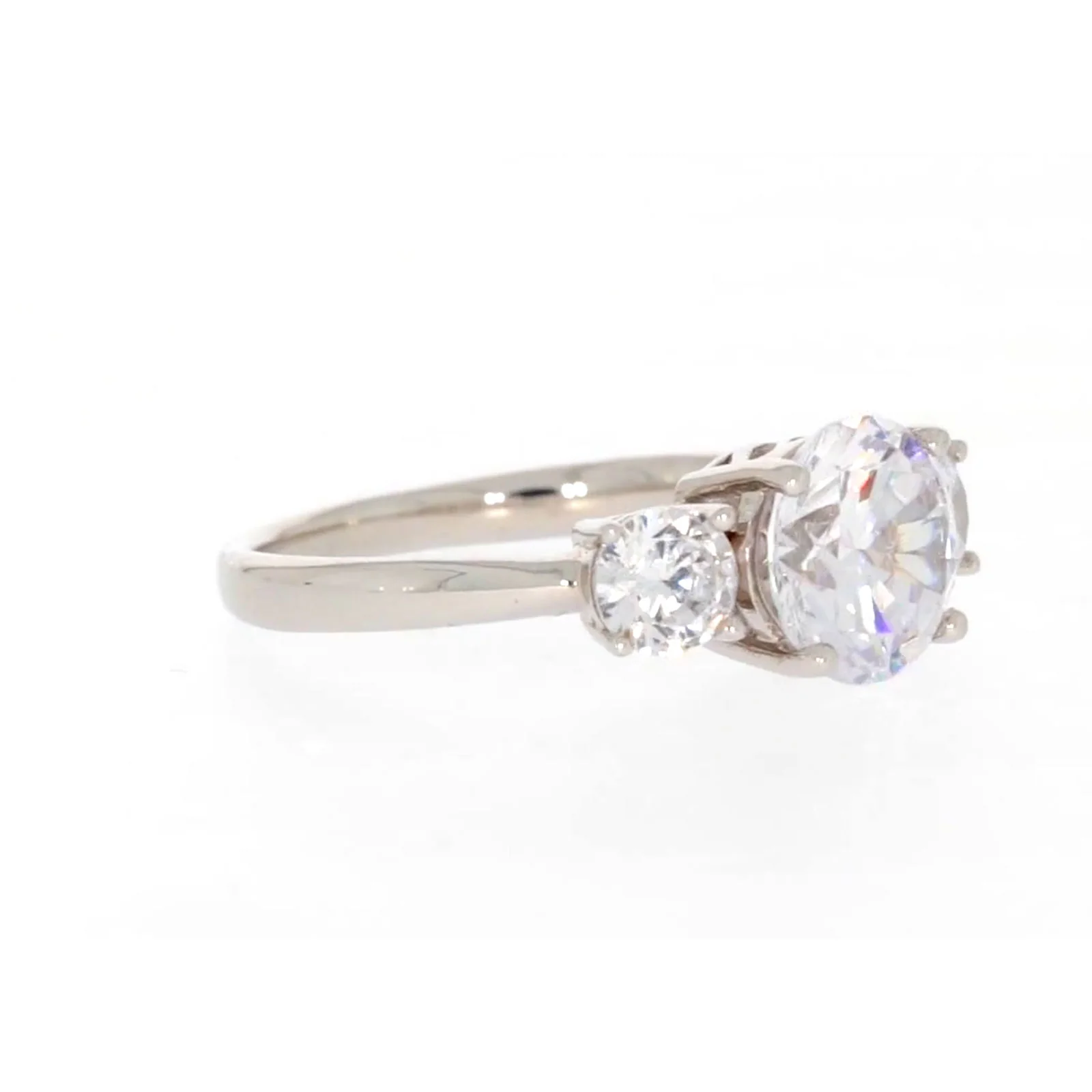 Sterling Silver Cubic Zirconia Trilogy Ring - Image 66