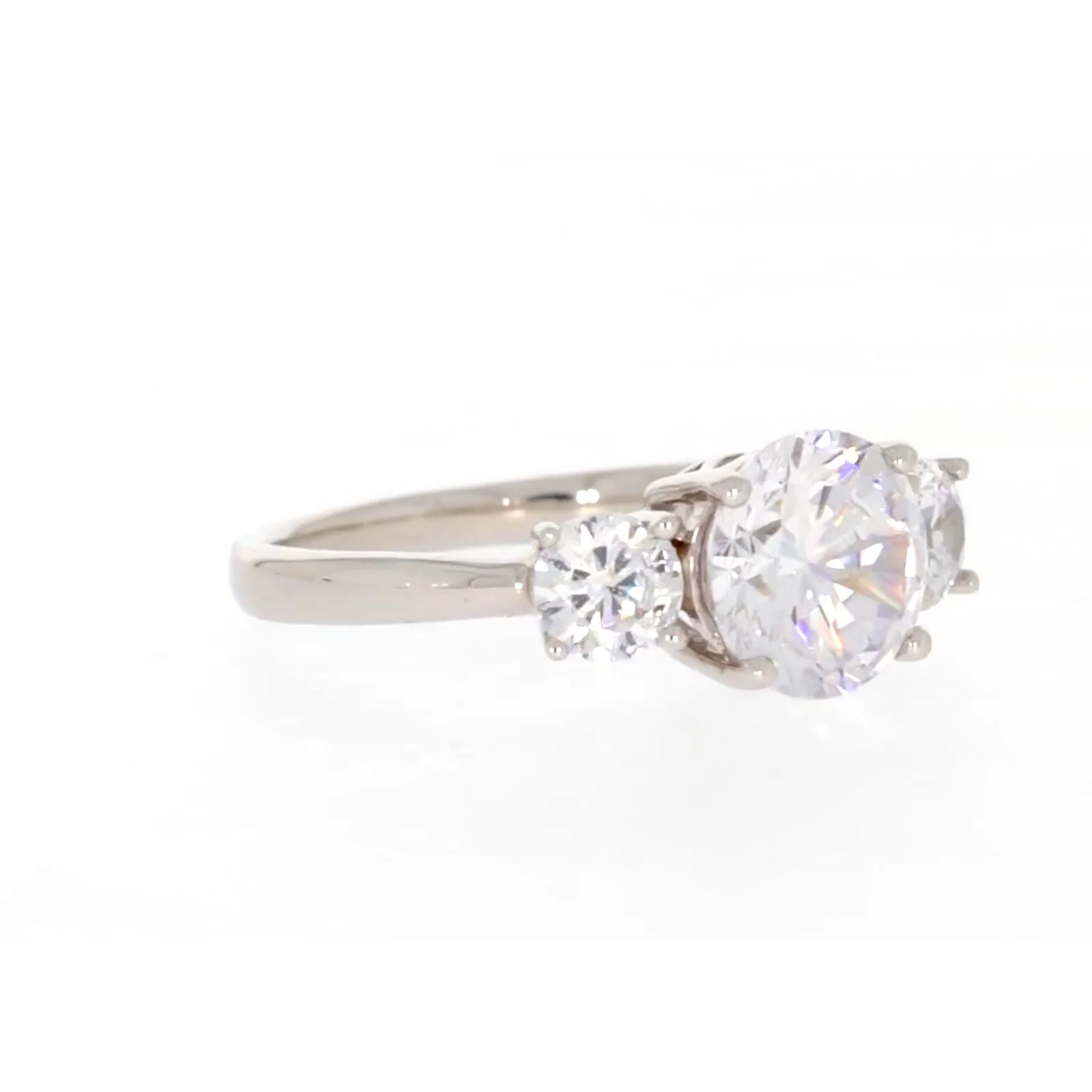 Sterling Silver Cubic Zirconia Trilogy Ring - Image 68