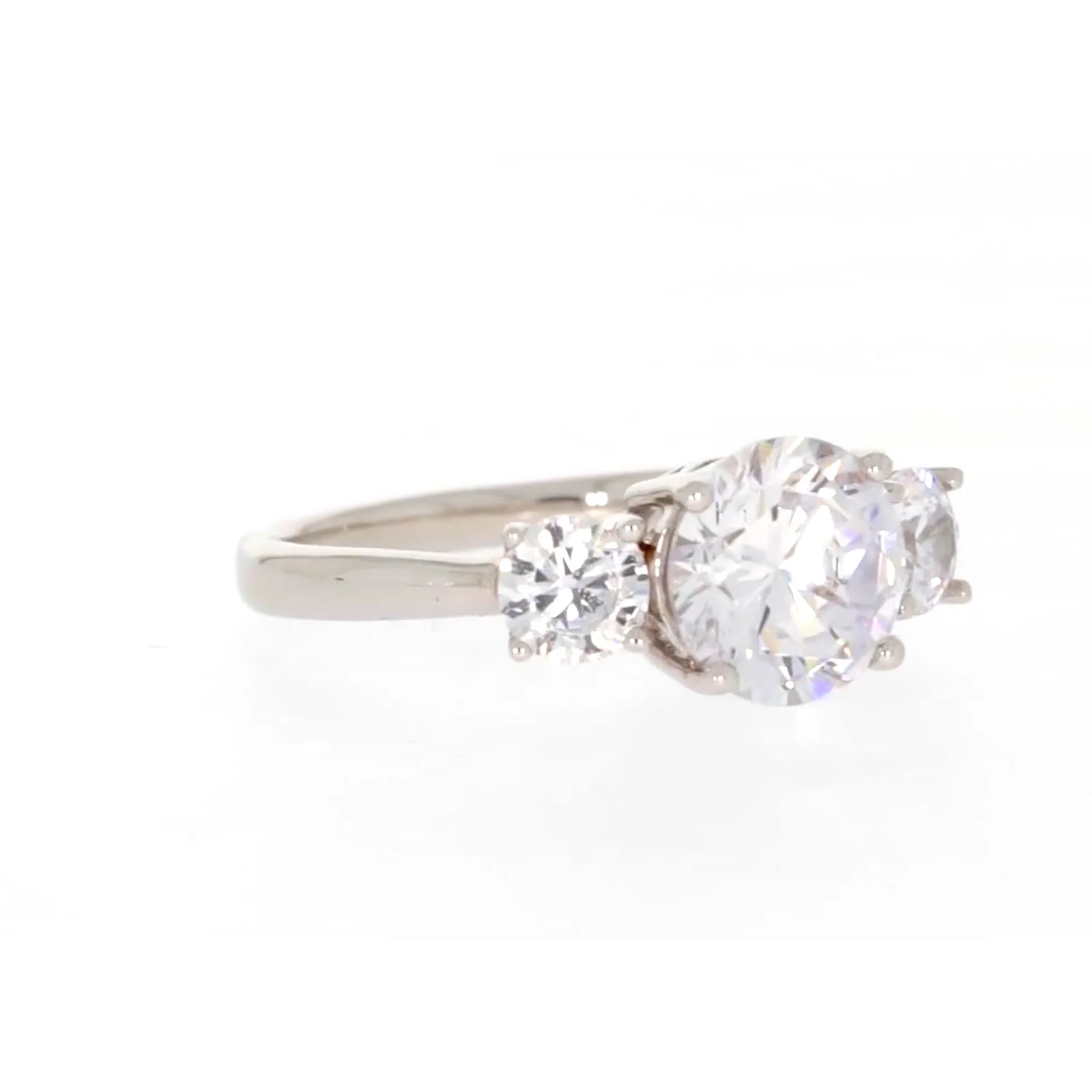 Sterling Silver Cubic Zirconia Trilogy Ring - Image 69