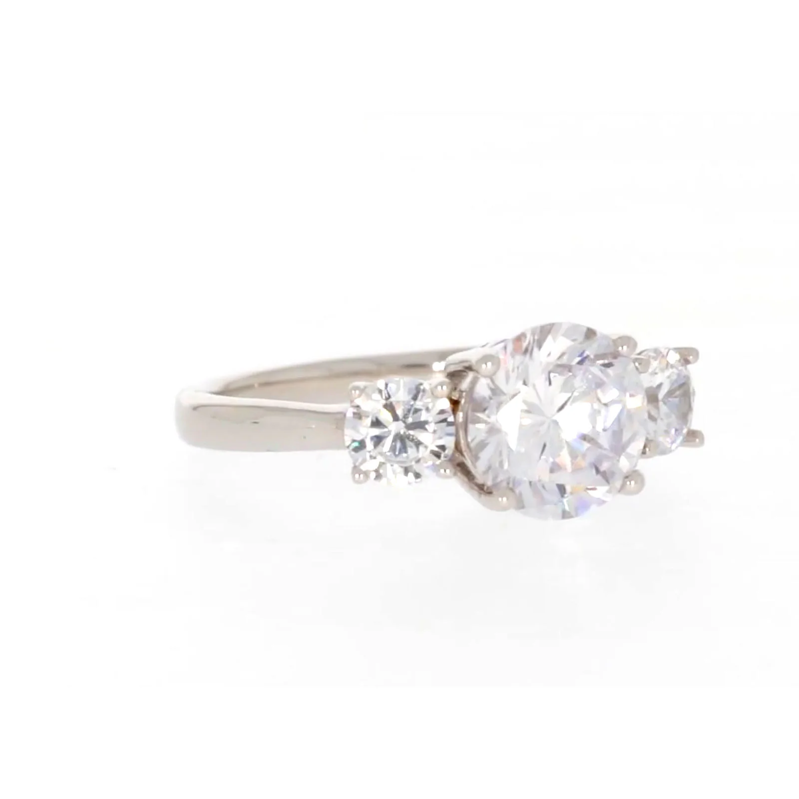 Sterling Silver Cubic Zirconia Trilogy Ring - Image 70