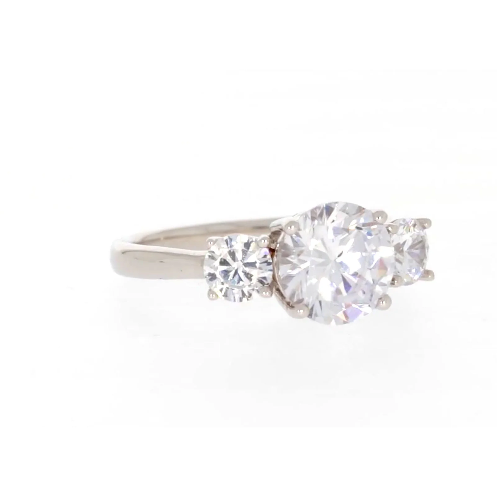 Sterling Silver Cubic Zirconia Trilogy Ring - Image 71