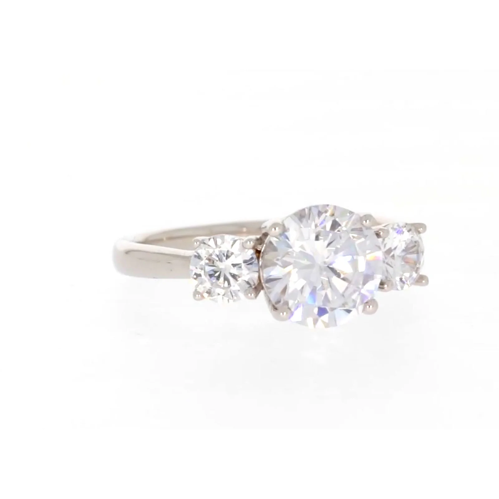 Sterling Silver Cubic Zirconia Trilogy Ring - Image 72