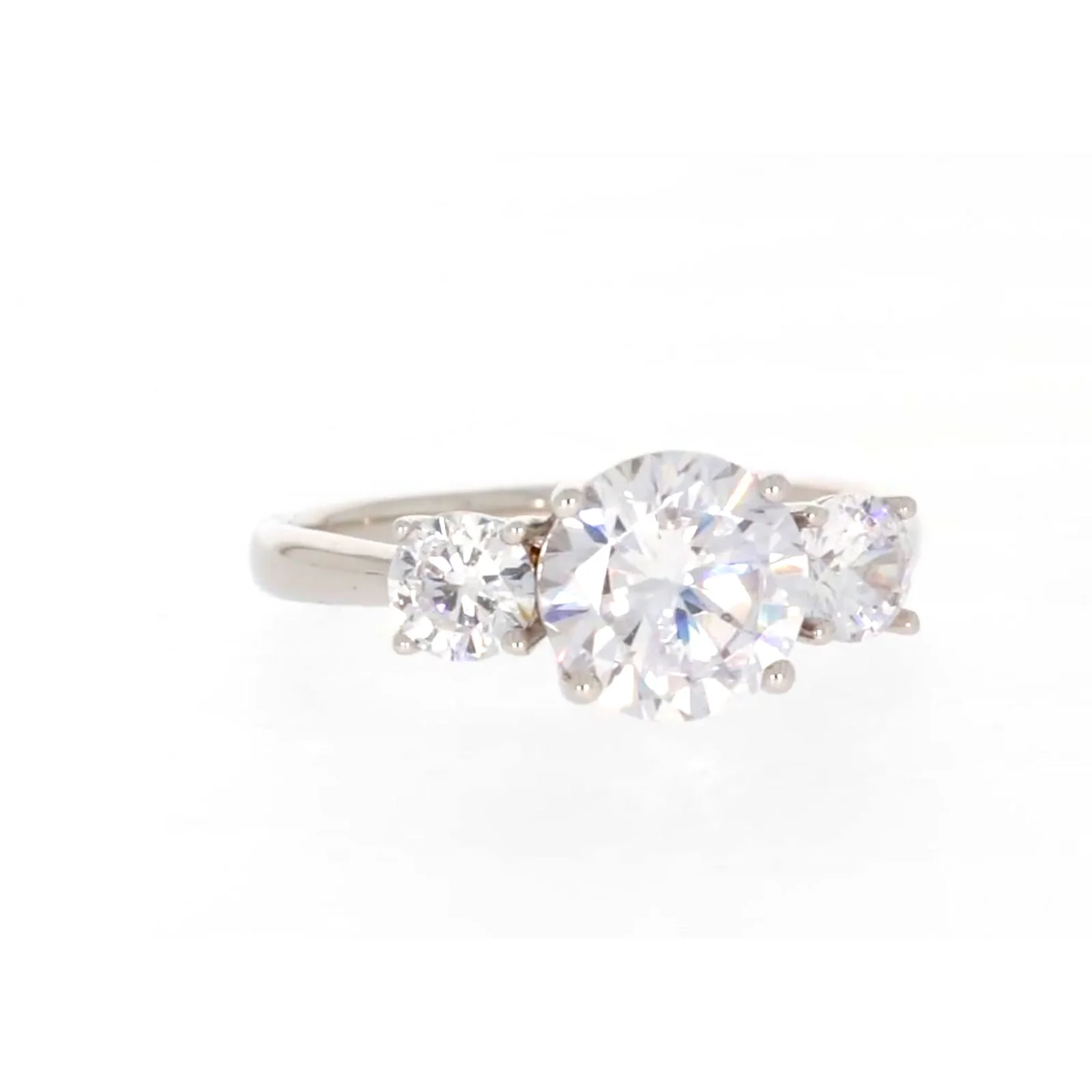 Sterling Silver Cubic Zirconia Trilogy Ring - Image 73