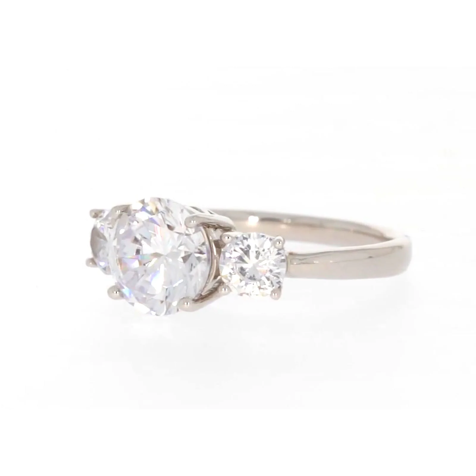 Sterling Silver Cubic Zirconia Trilogy Ring - Image 8