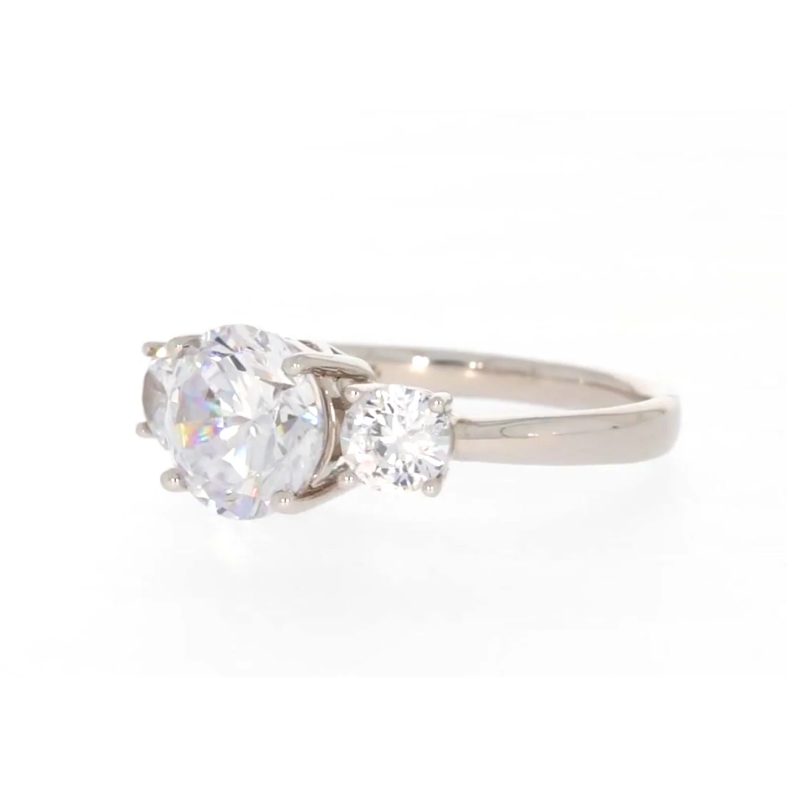 Sterling Silver Cubic Zirconia Trilogy Ring - Image 9