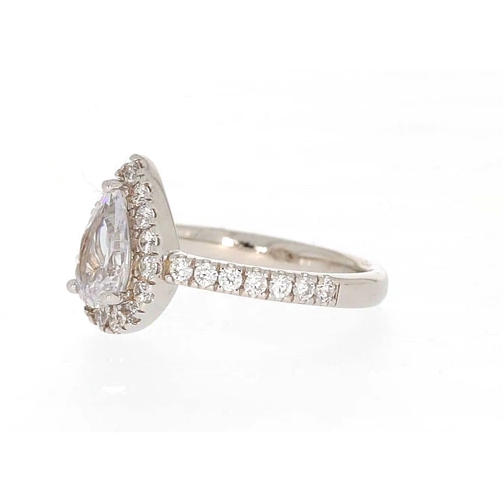 Sterling Silver Cubic Zirconia Pear Ring - Image 13