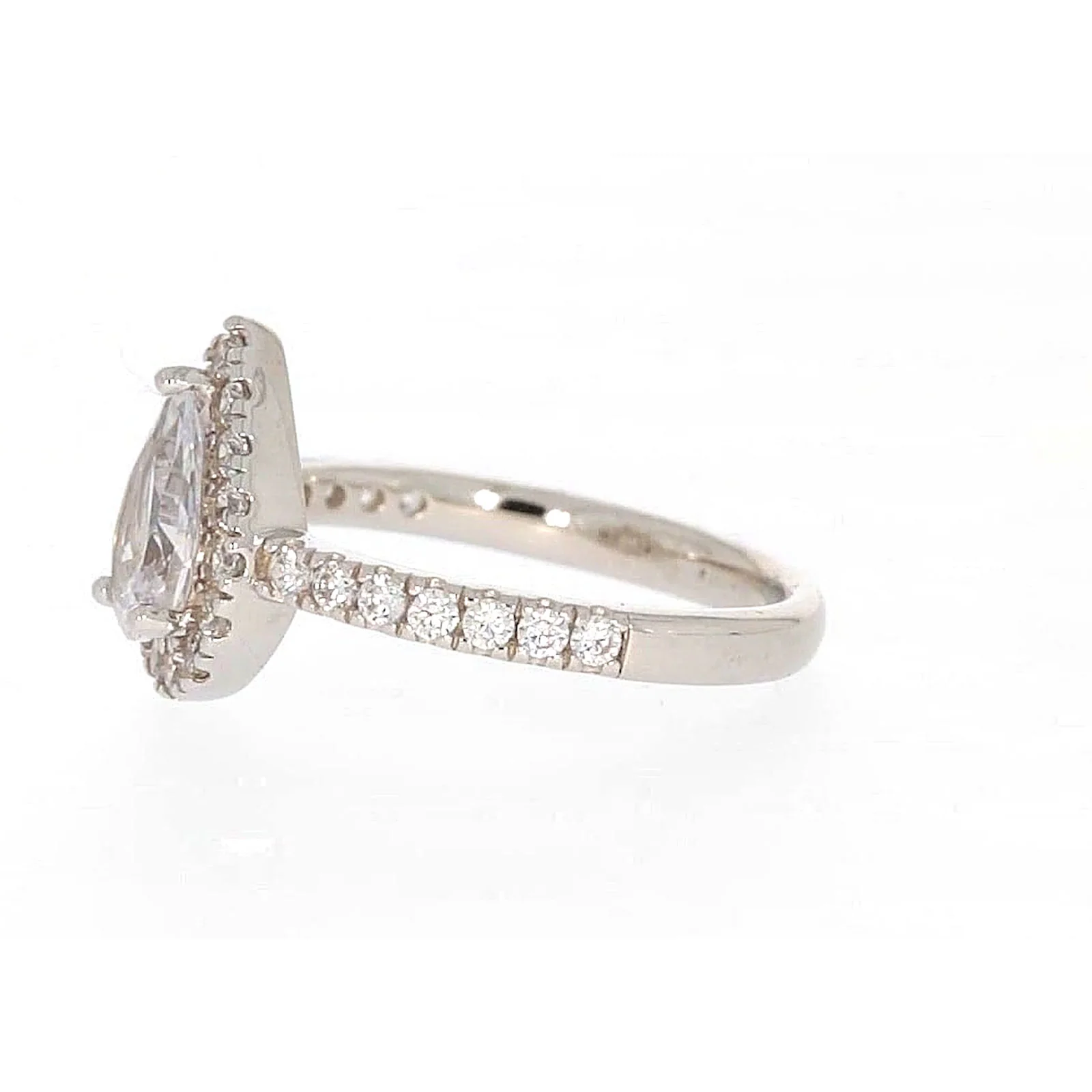 Sterling Silver Cubic Zirconia Pear Ring - Image 17