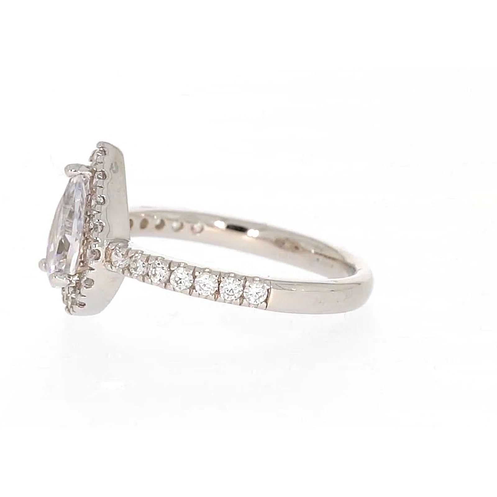 Sterling Silver Cubic Zirconia Pear Ring - Image 18