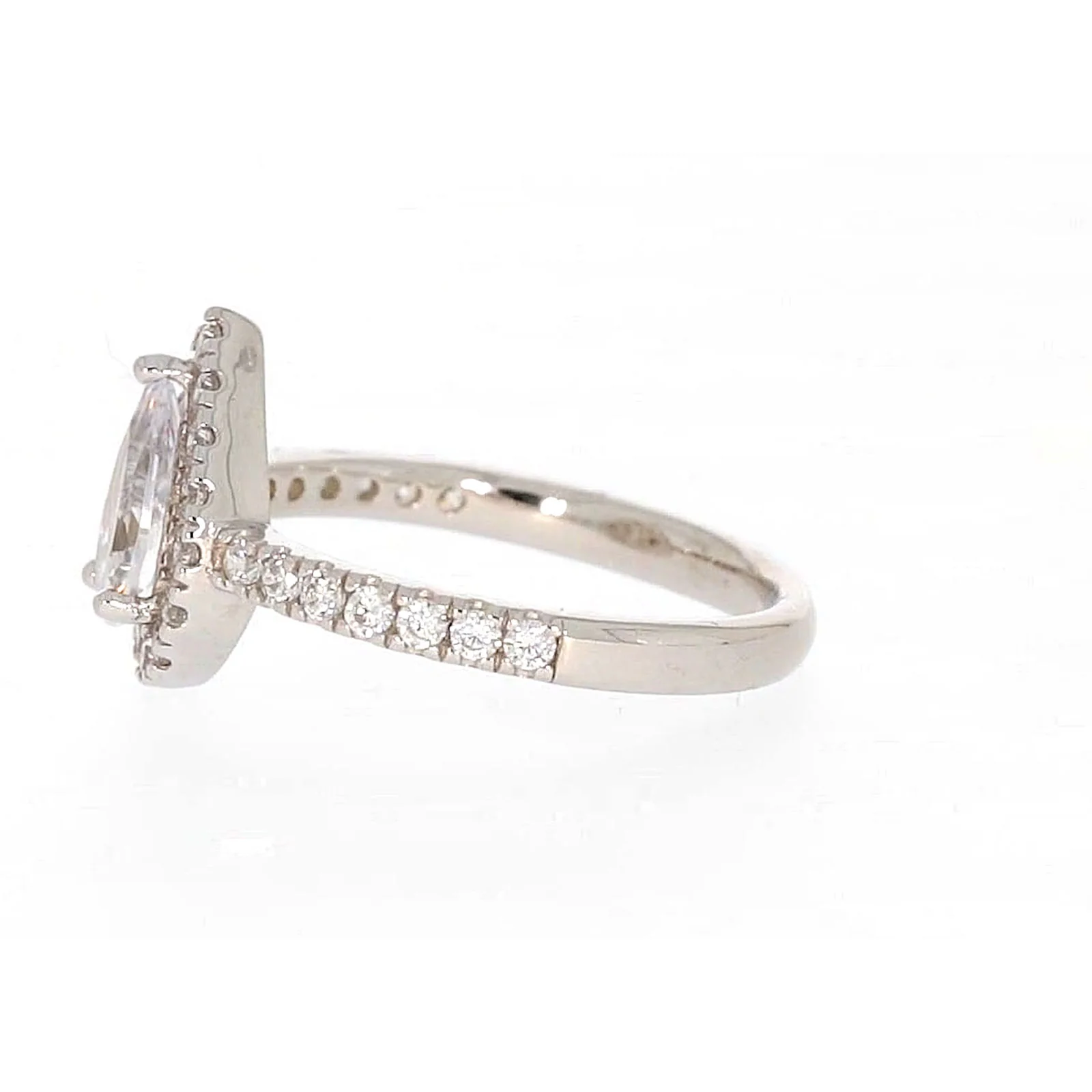 Sterling Silver Cubic Zirconia Pear Ring - Image 19