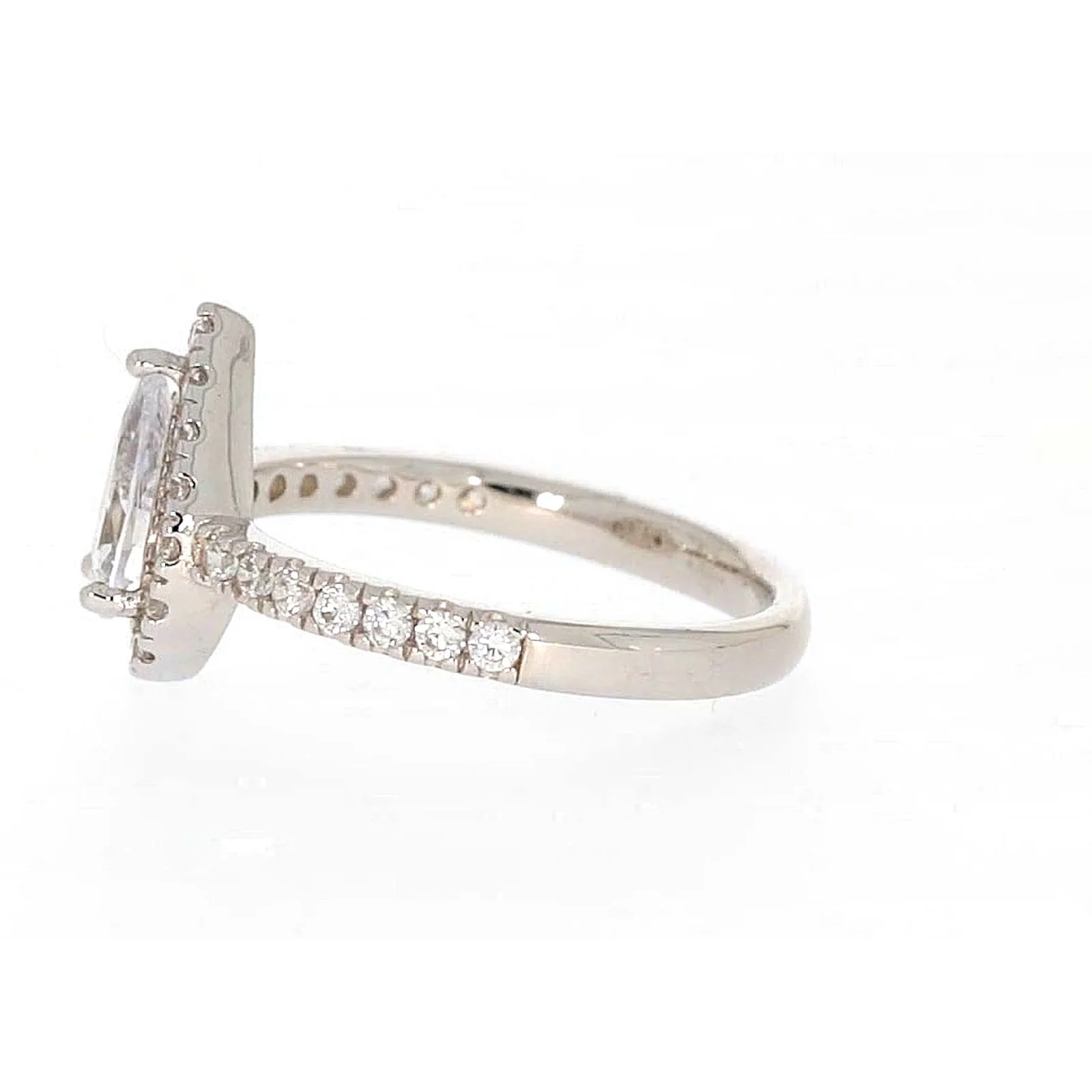 Sterling Silver Cubic Zirconia Pear Ring - Image 20