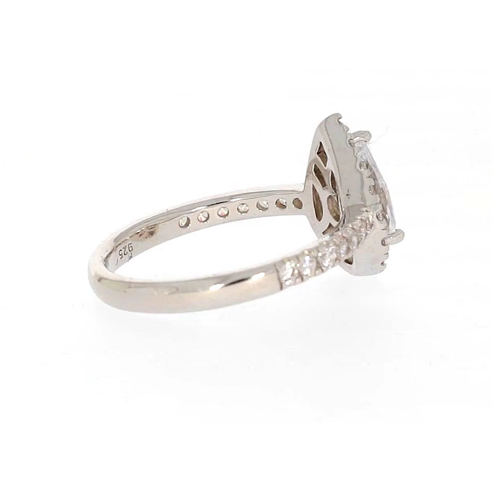 Sterling Silver Cubic Zirconia Pear Ring - Image 53
