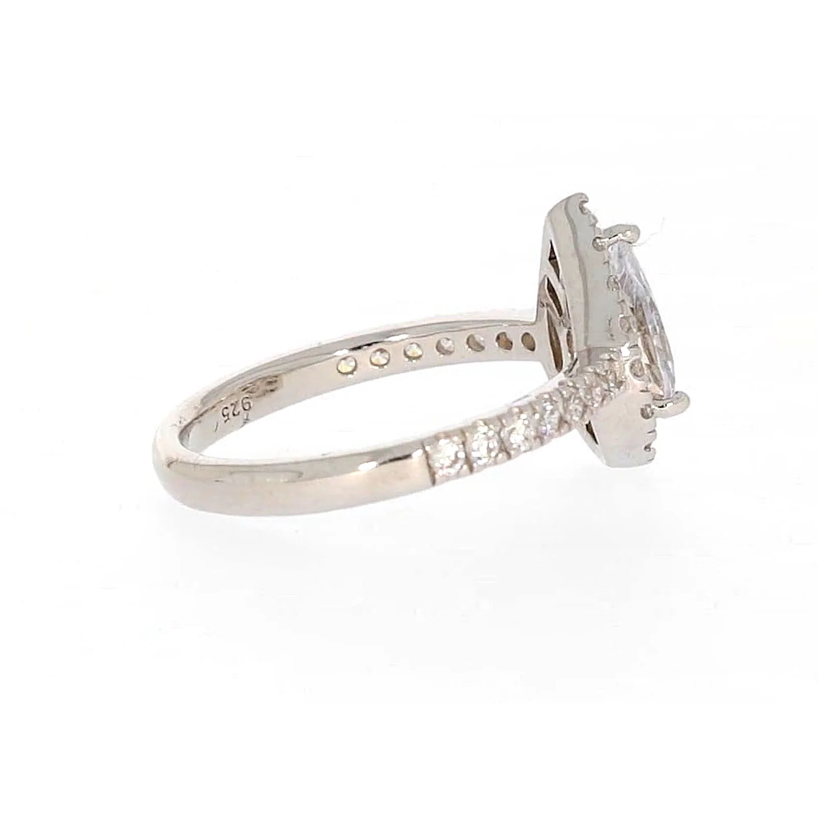 Sterling Silver Cubic Zirconia Pear Ring - Image 55