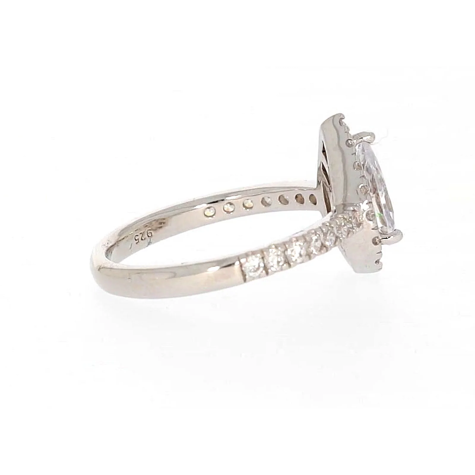 Sterling Silver Cubic Zirconia Pear Ring - Image 56