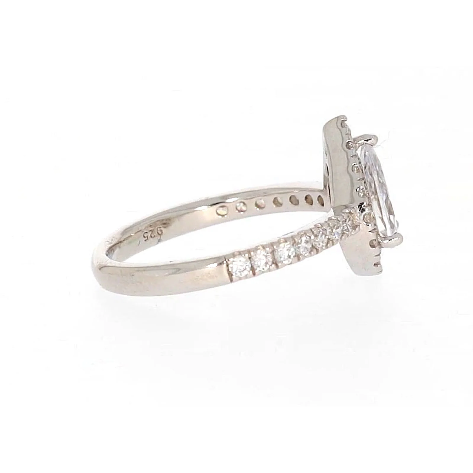 Sterling Silver Cubic Zirconia Pear Ring - Image 57