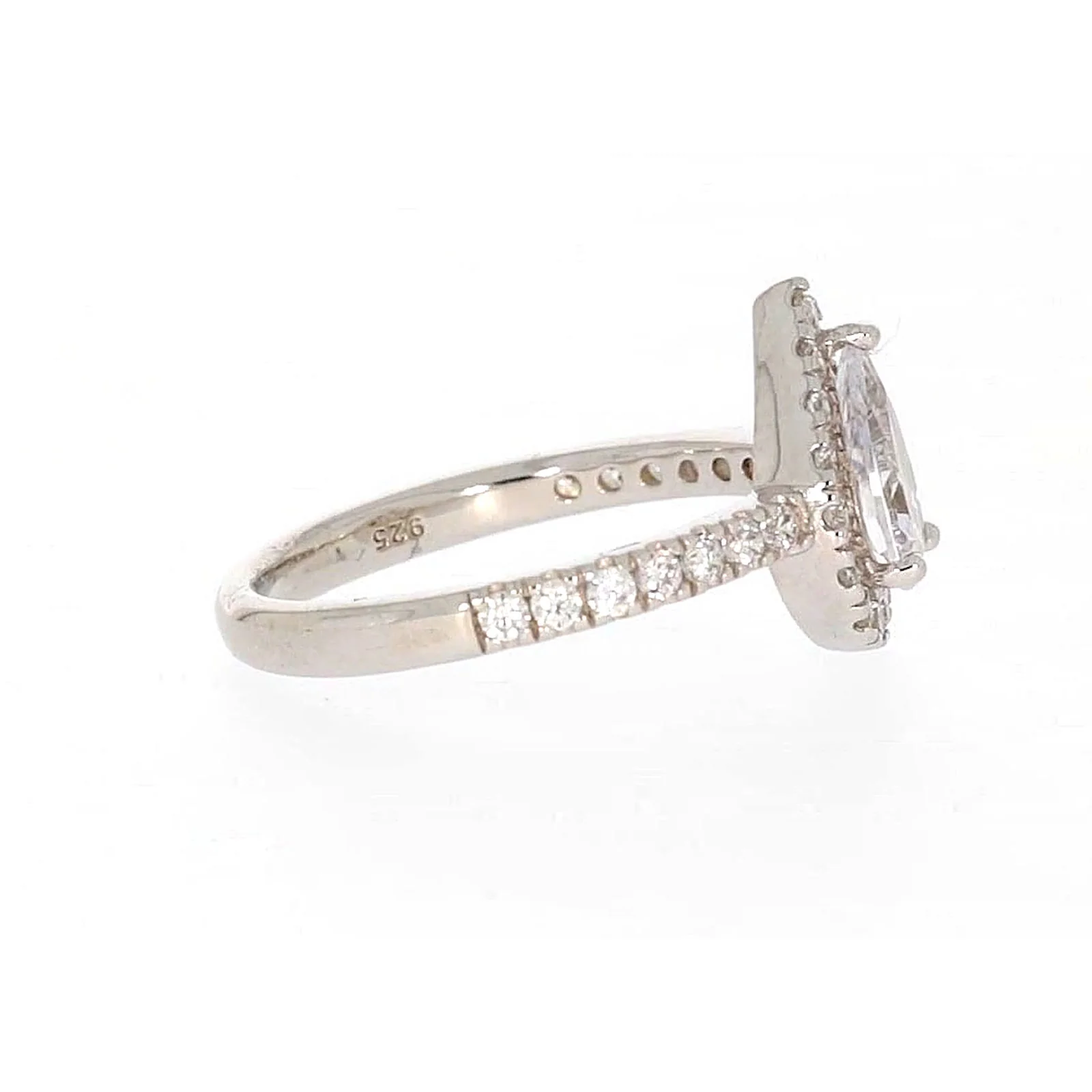 Sterling Silver Cubic Zirconia Pear Ring - Image 59