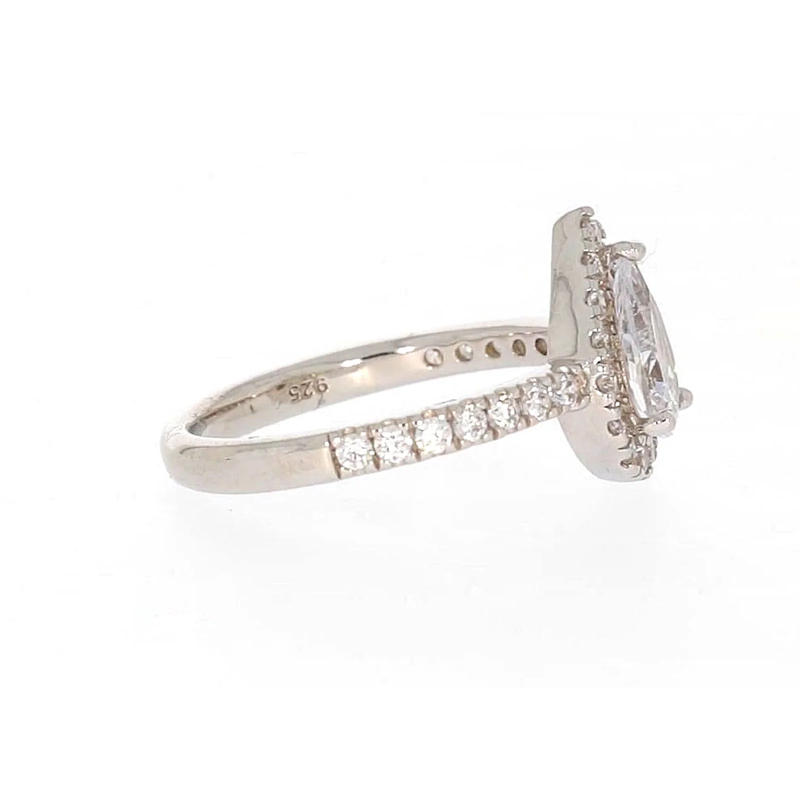 Sterling Silver Cubic Zirconia Pear Ring - Image 60