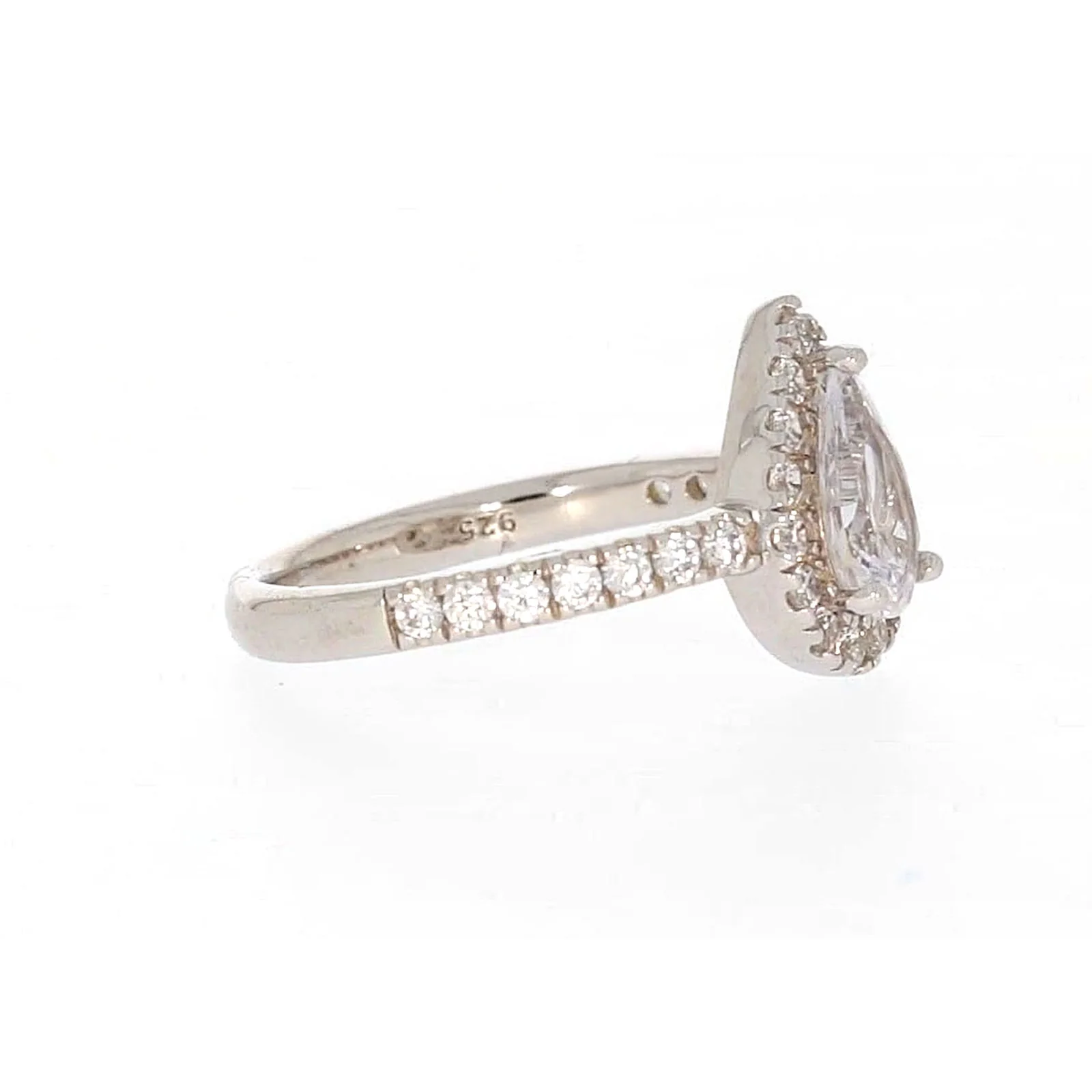 Sterling Silver Cubic Zirconia Pear Ring - Image 63