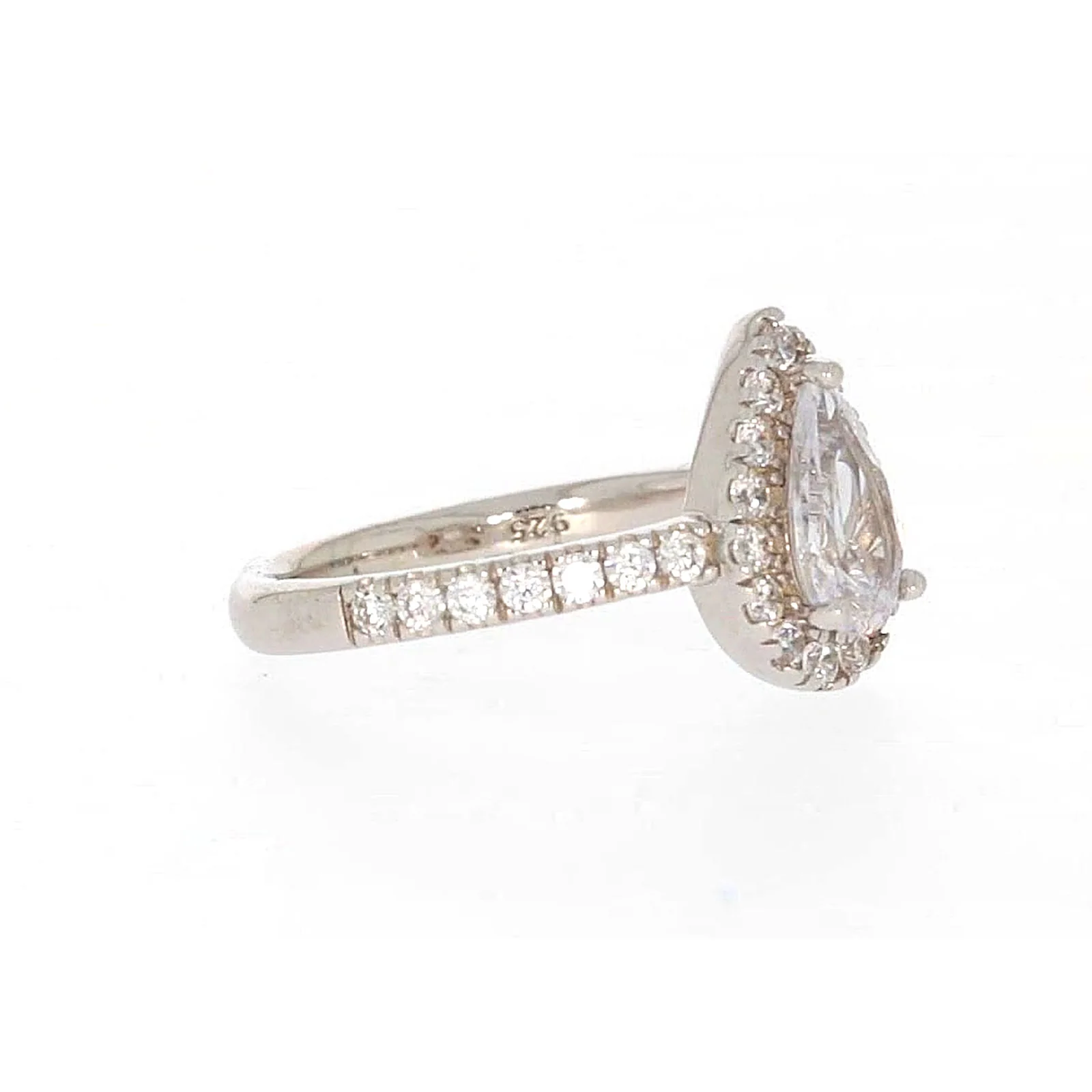 Sterling Silver Cubic Zirconia Pear Ring - Image 65