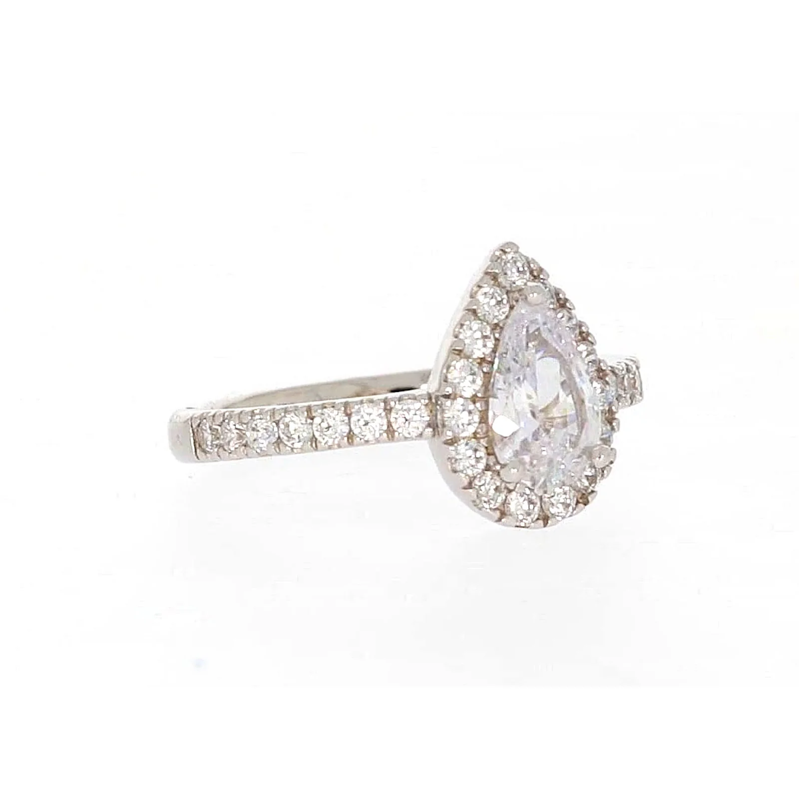 Sterling Silver Cubic Zirconia Pear Ring - Image 70