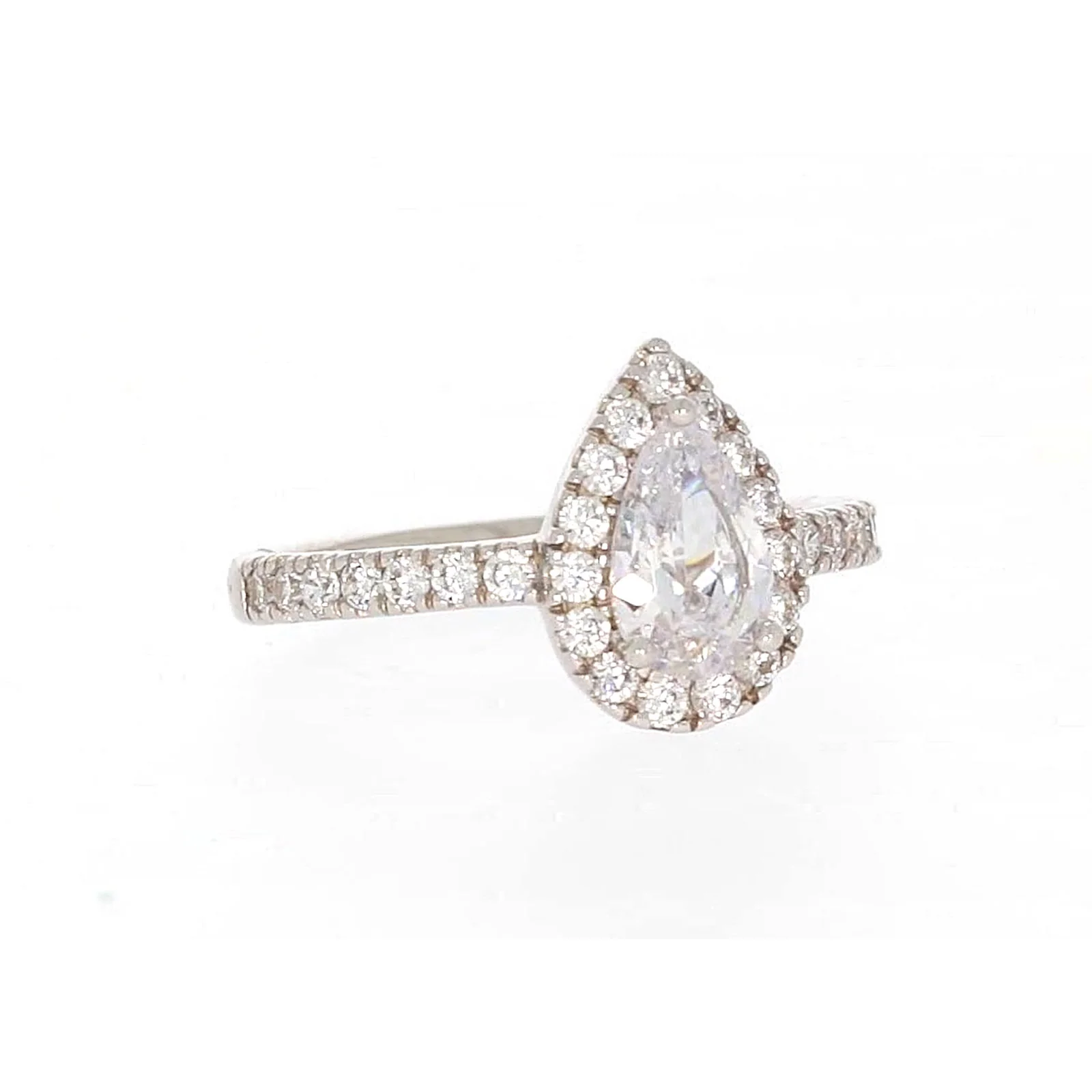 Sterling Silver Cubic Zirconia Pear Ring - Image 72