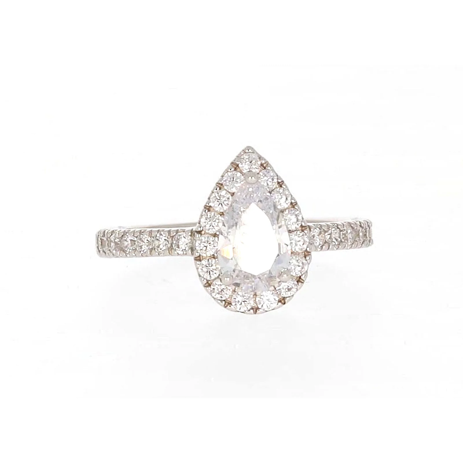 Sterling Silver Cubic Zirconia Pear Ring - Image 75