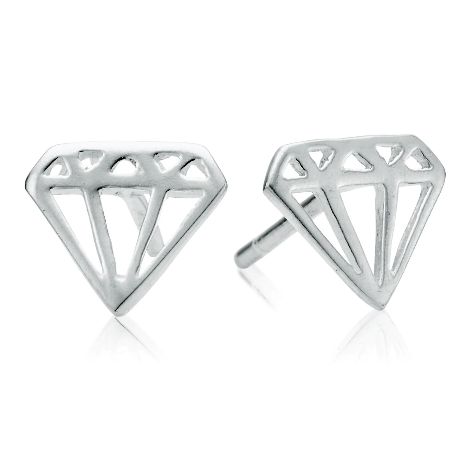 Sterling Silver Diamond Cut Stud Earrings