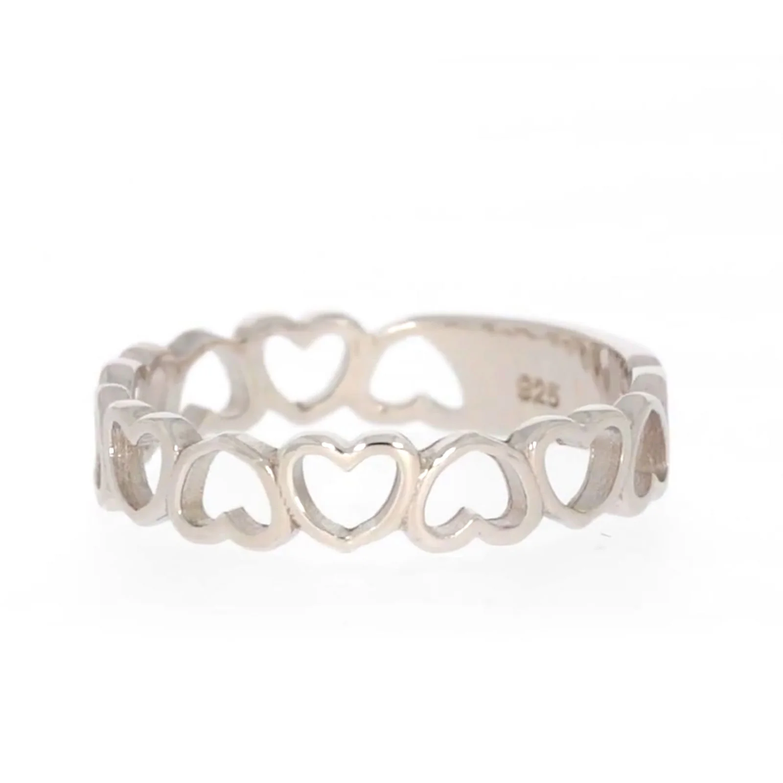 Sterling Silver Linked Hearts Ring - Image 10