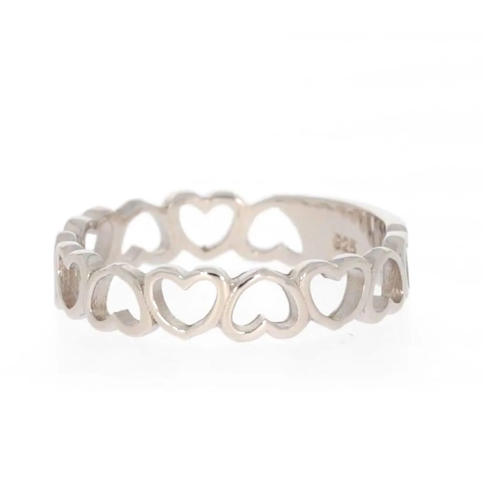 Sterling Silver Linked Hearts Ring - Image 12