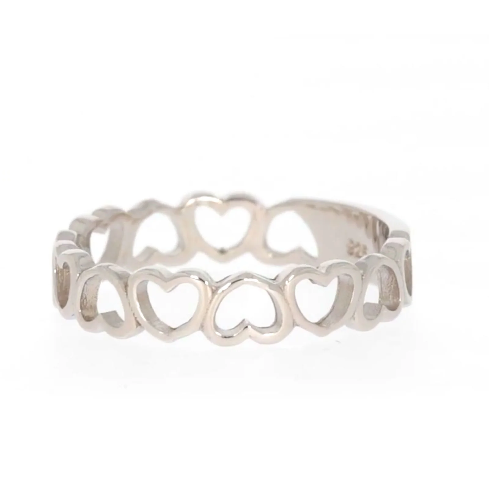 Sterling Silver Linked Hearts Ring - Image 13