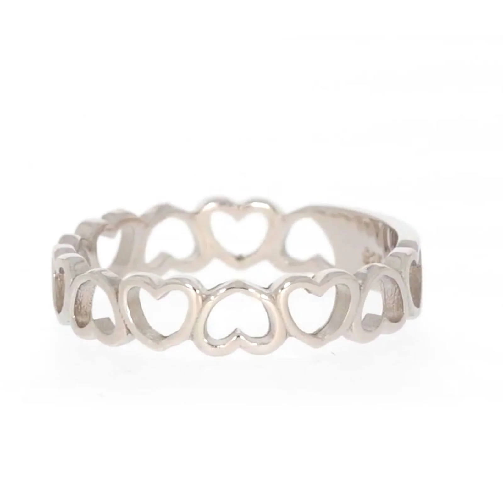 Sterling Silver Linked Hearts Ring - Image 14