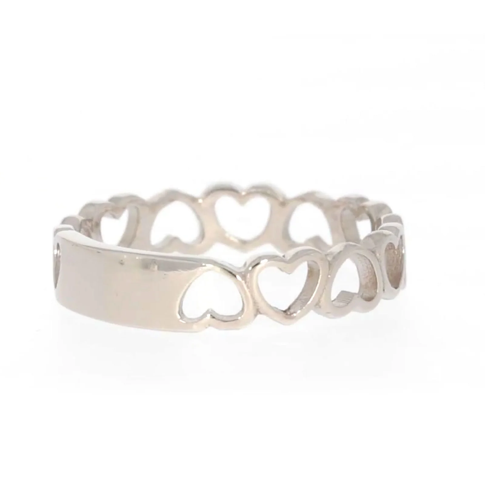 Sterling Silver Linked Hearts Ring - Image 47