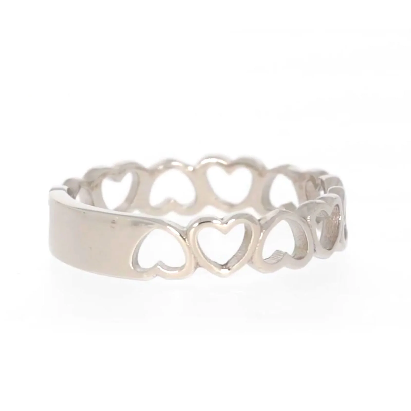 Sterling Silver Linked Hearts Ring - Image 49