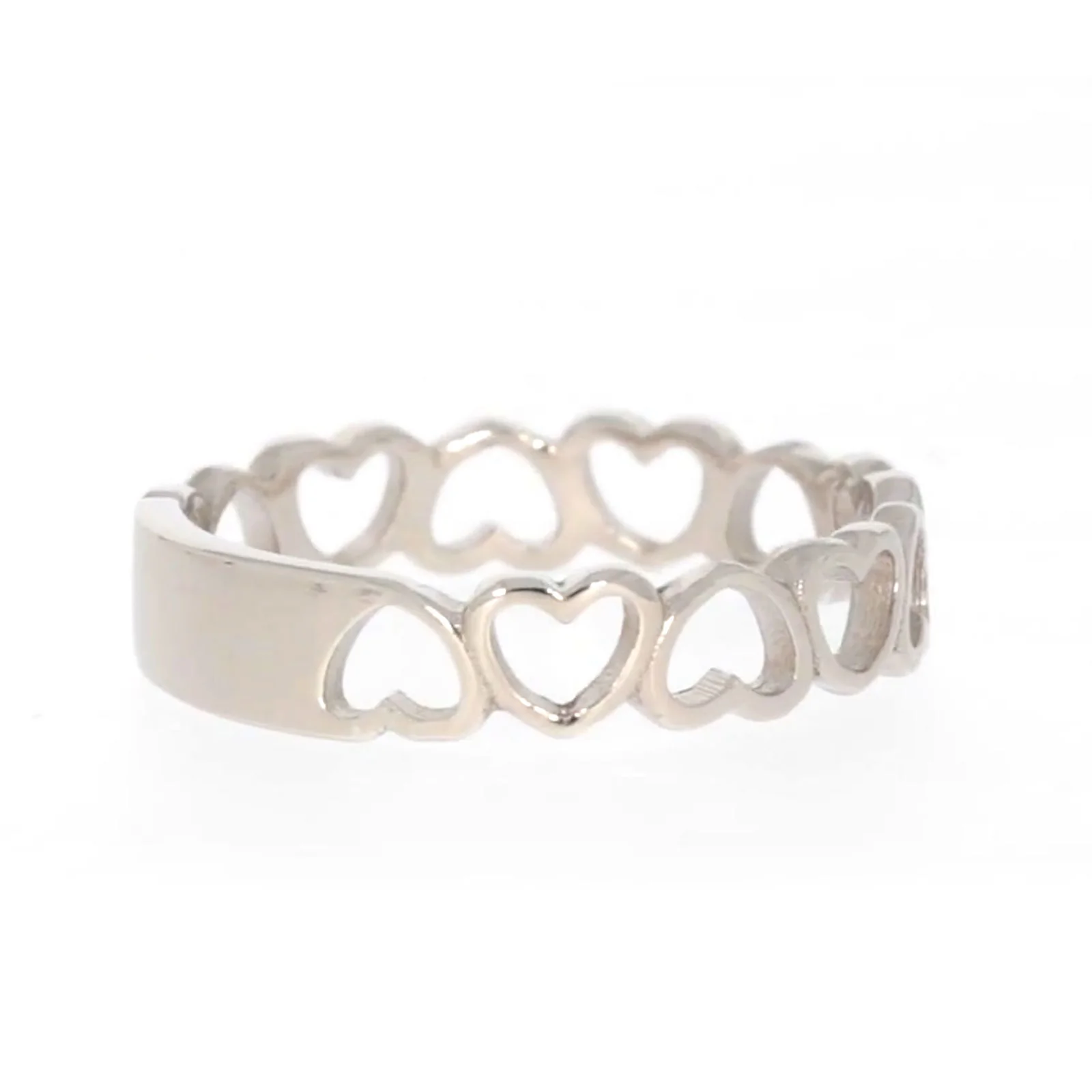 Sterling Silver Linked Hearts Ring - Image 50