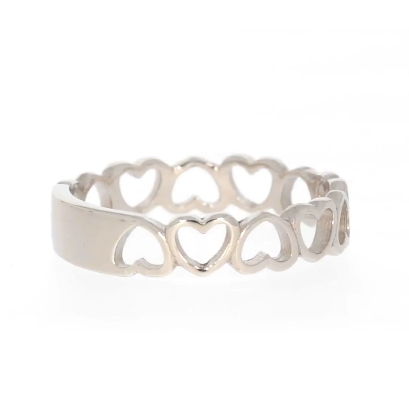 Sterling Silver Linked Hearts Ring - Image 51