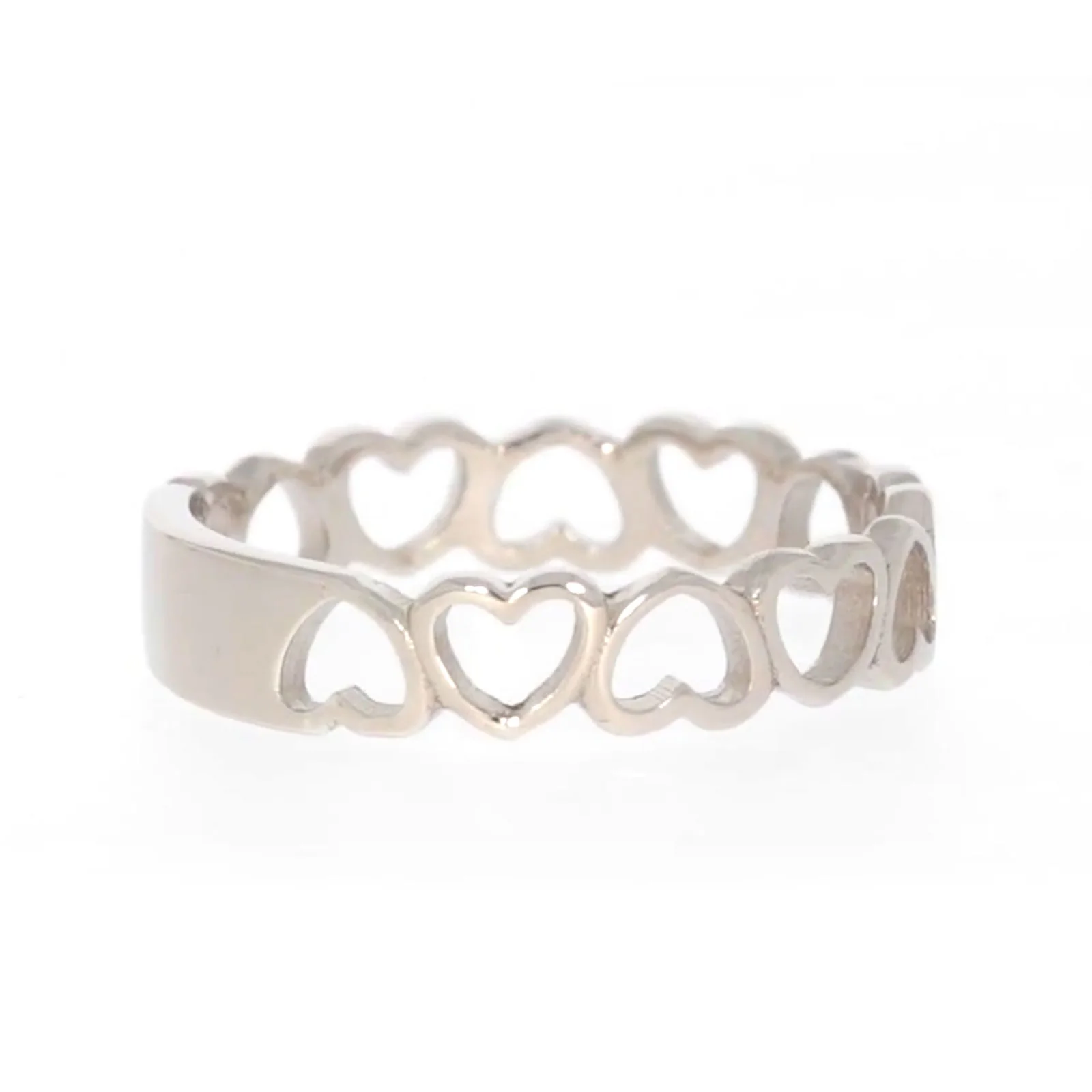 Sterling Silver Linked Hearts Ring - Image 52