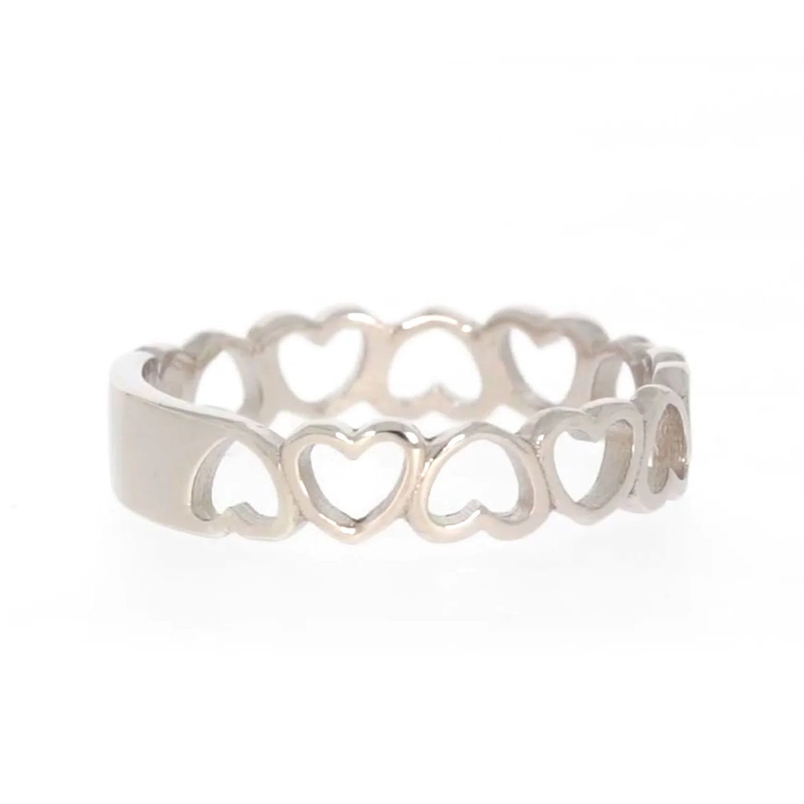 Sterling Silver Linked Hearts Ring - Image 53