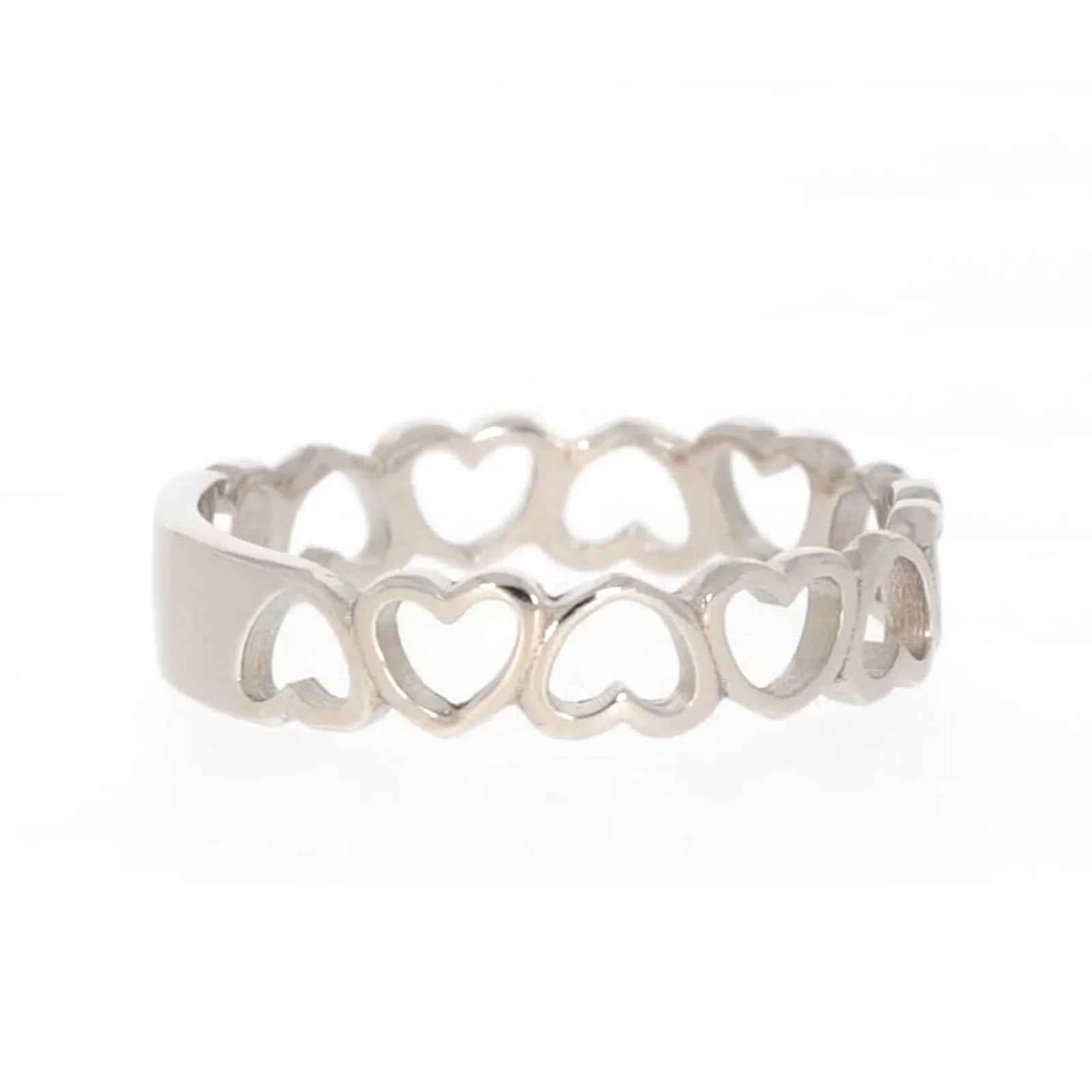 Sterling Silver Linked Hearts Ring - Image 54