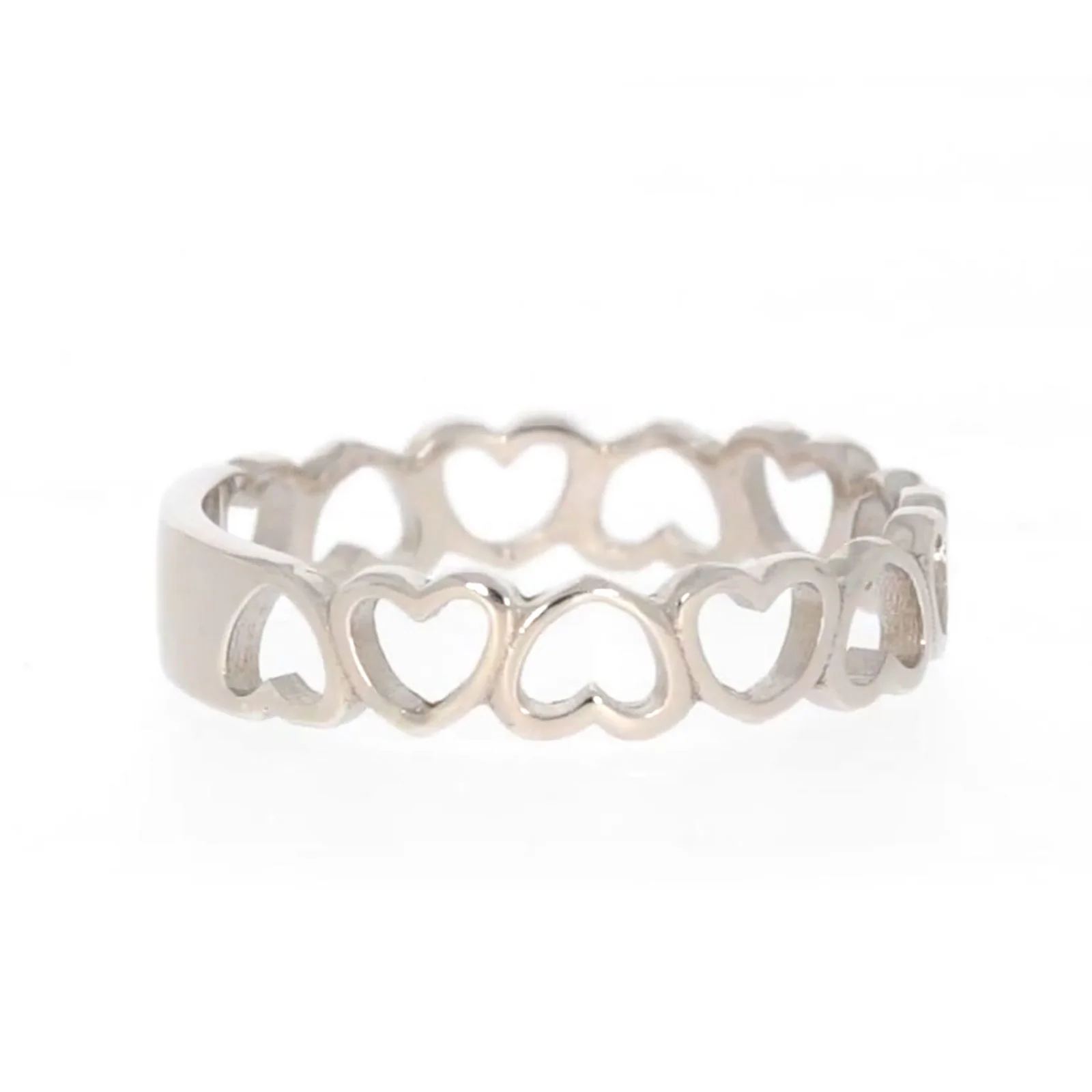 Sterling Silver Linked Hearts Ring - Image 55