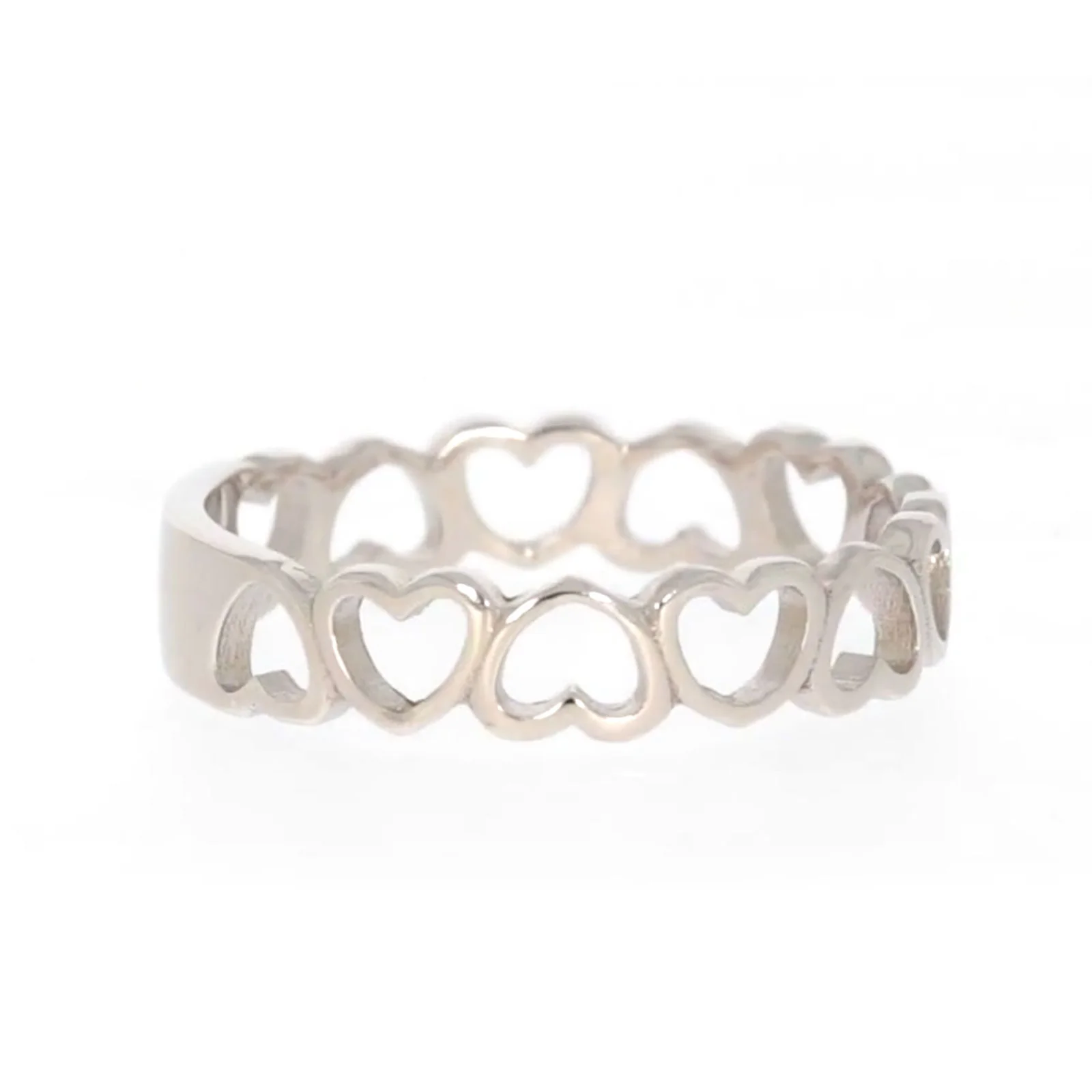 Sterling Silver Linked Hearts Ring - Image 56