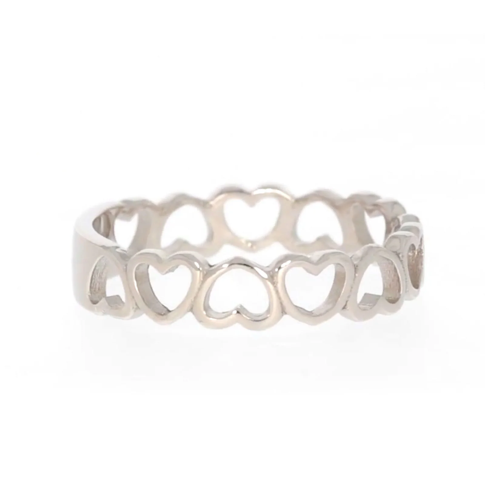 Sterling Silver Linked Hearts Ring - Image 57