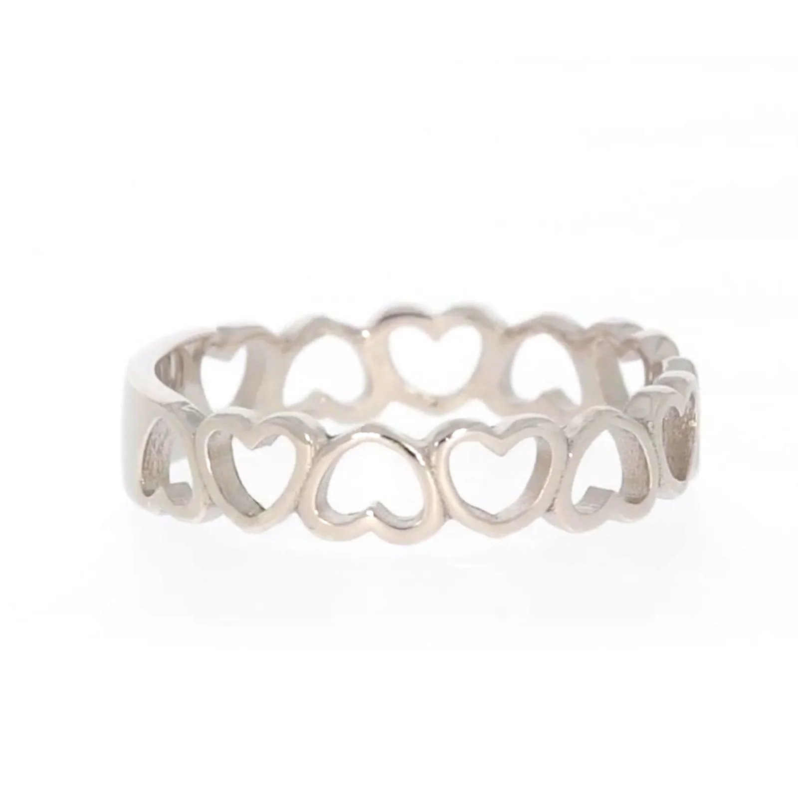 Sterling Silver Linked Hearts Ring - Image 58