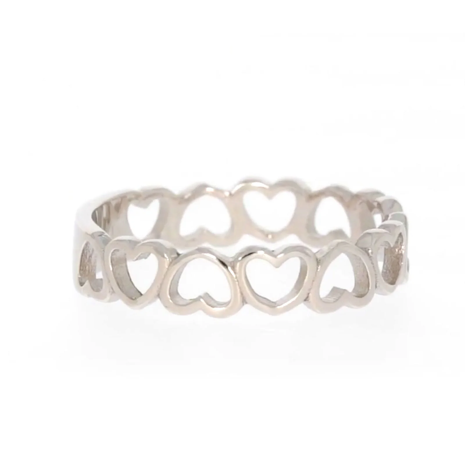 Sterling Silver Linked Hearts Ring - Image 59
