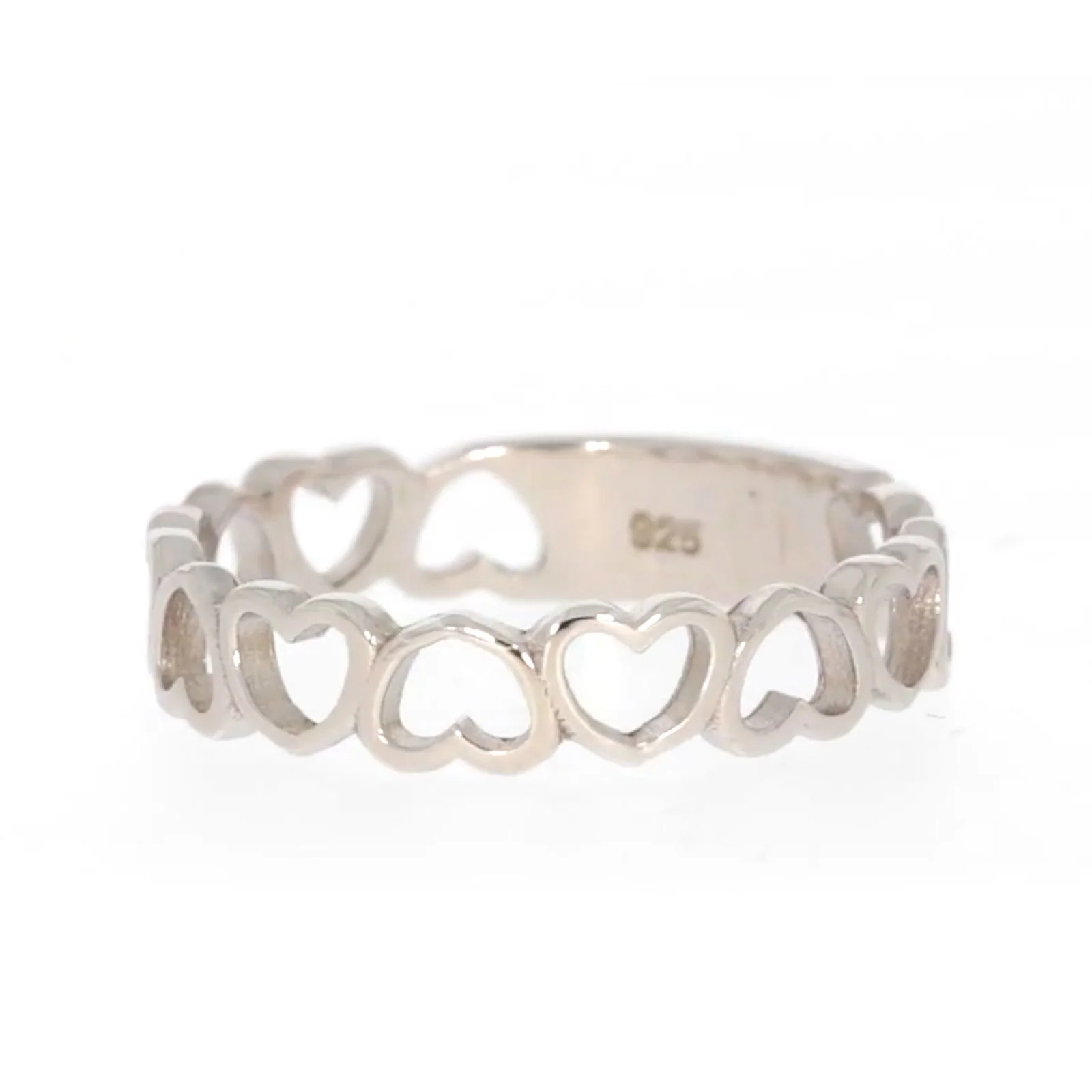 Sterling Silver Linked Hearts Ring - Image 6