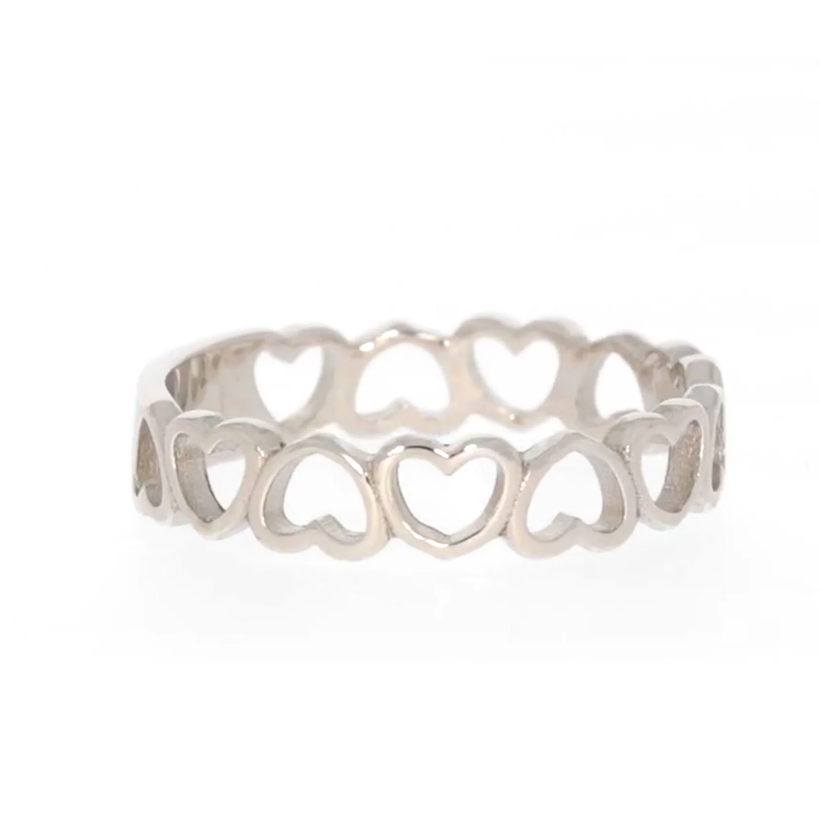 Sterling Silver Linked Hearts Ring - Image 61