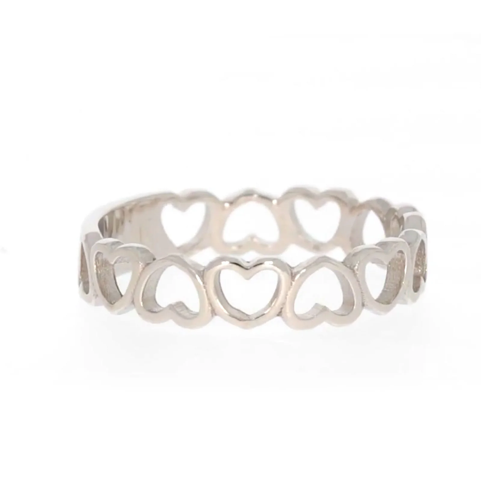 Sterling Silver Linked Hearts Ring - Image 62