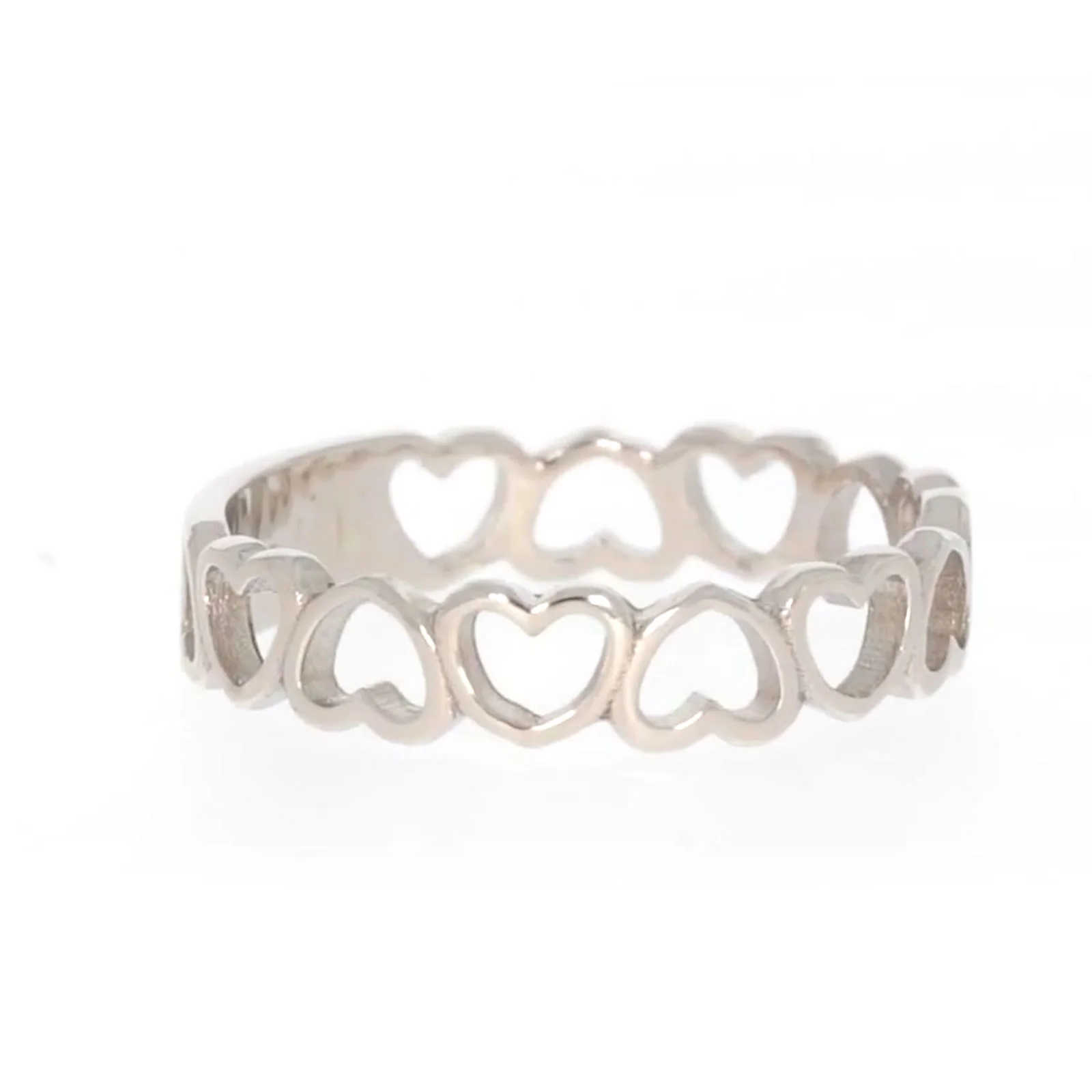 Sterling Silver Linked Hearts Ring - Image 63